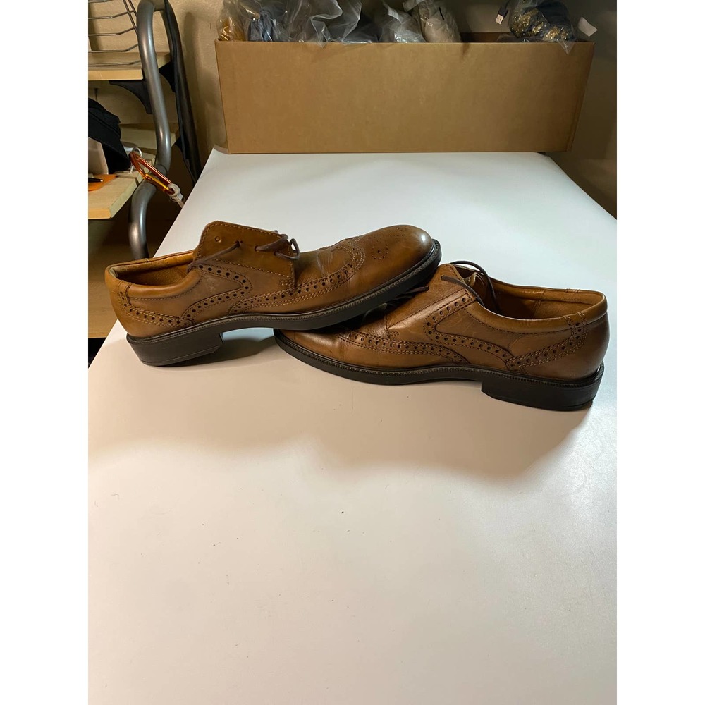 Ecco Wingtip Oxford Brown Dress Shoes Men's Size 12 - Picture 6 of 10